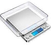 Balance de précision, 500 g/0,01 g, 0,01 g, balance de cuisine avec fonction tare et comptage, écran LCD rétroéclairé (argenté)