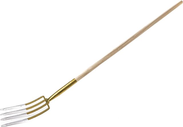 KOTARBAU® Fourche à fumier Forke 4 dents avec manche en fil de fer pour le jardin et l'agriculture