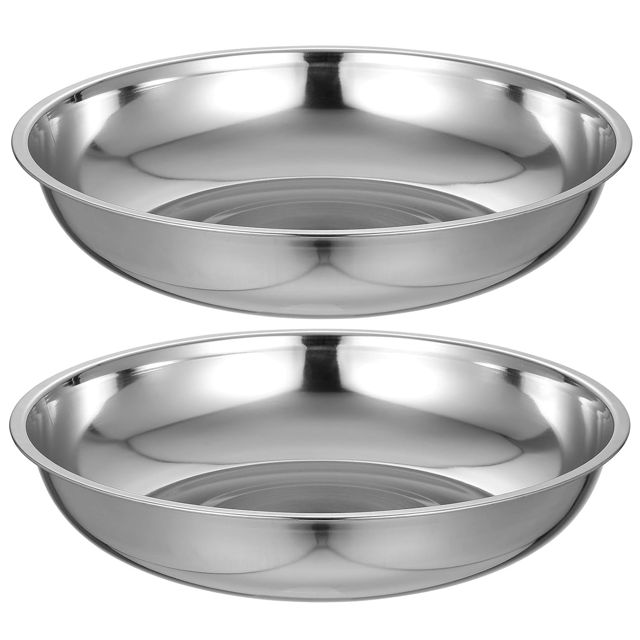 Angoily 2 Pièces Plateau de Pesée en Acier Inoxydable pour Balance Électronique, Grand Capacité, Facile à Nettoyer, pour Laboratoire Cuisine, Design Élégant Argenté