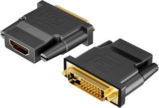 Adaptateur DVI vers HDMI, adaptateur DVI-D mâle vers HDMI femelle adaptateur 1920 x 1200 1080p, conversion bidirectionnelle DVI (24+1) vers HDMI convertisseur pour PC, moniteur, ordinateur