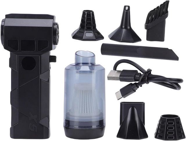 ViaGasaFamido Souffleur D'air comprimé Rechargeable sans Fil électrique avec Batterie 2 X 3000 MAh et Lumière LED pour Clavier, PC, Voiture, Nettoyage de la Maison