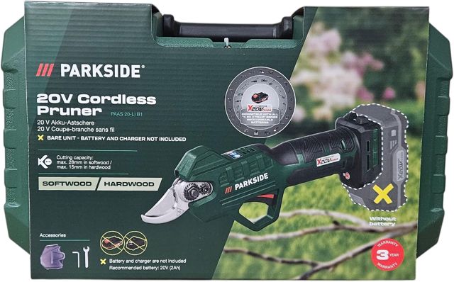 Offre pour PARKSIDE Sécateur PAAS 20-Li 20V avec batterie/chargeur, compatible avec tous les appareils X20V Team