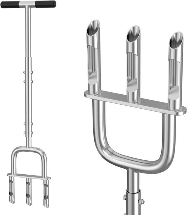 Aérateur Gazon avec 3 Dents Creuses