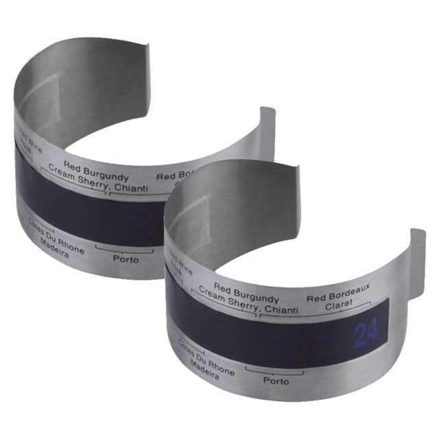 UKCOCO Thermomètre à Vin Numérique 2 Pièces en Acier Inoxydable, Bracelet Thermomètre à Lecture Instantanée pour Bouteilles, Affichage Facile, Portable, la Cuisine et Dégustation