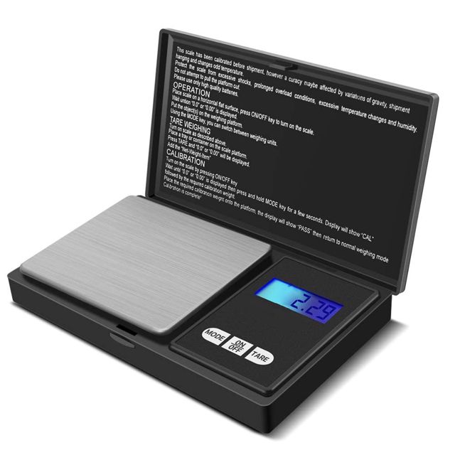 Balance numérique de précision, balance portable de poche, écran LCD rétro-éclairé, précision avec fonction de tare, acier inoxydable, mini balance pour bijoux, cuisine, pilules, infusions