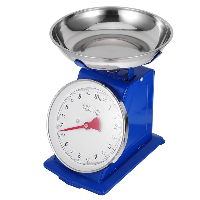 SOIMISS Balance de Cuisine Analogique, 10 kg, Plateau en Acier Inoxydable, Utilisation Polyvalente, Cadran Lisible, Pour Cuisine et Pâtisserie