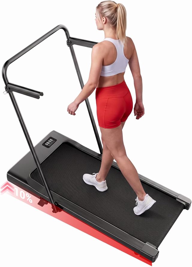Superun Tapis de Marche Pliable 1-6/1-12km/h Tapis de Course 10% Inclinable