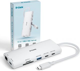 D-Link DUP-A01 Hub USB-C 10-en-1, 2X HDMI 4K@60Hz, USB 3.1/3.0, Power Delivery 100W, Lecteurs SD/microSD, Ethernet Gigabit – Station d’Accueil USB-C pour MacBook, PC, Android
