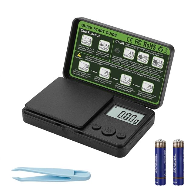 TNSLAND Mini Balance de Précision 0.01g, 100g Electronique Pesette Gramme avec Pince, Balance Précision avec Ecran LCD, Fonction Tare et Comptage, 7 Unités Pesette pour Cuisine Bijoux