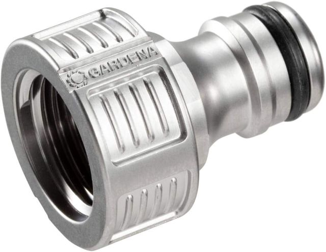 Nez de robinet Premium 21 mm (G 1/2 Pouce) de Gardena : adaptateur pour robinets, métal de qualité, résistant au gel (18240-50)