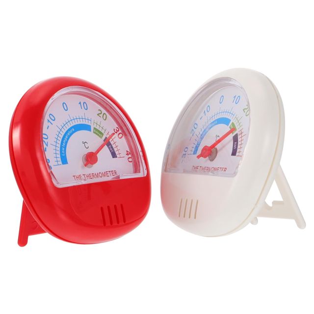 TOYANDONA Lot De 2 Thermomètres En Plastique Pratique Pour Réfrigérateur Et Congélateur, Indicateur De Température Précis, Blanc Et Rouge, Usage La Cuisine Intérieure Et Extérieure