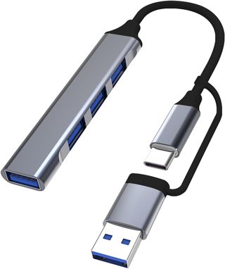 Hub USB-C, Hub USB 3.0 4 Ports Data Hub Ultra Fin Multiport USB 3.0 5Gbps Haute Vitesse Compatible avec Matebook PC Tablette Type-C, Surface Pro, Notebook PC, clés USB, etc.