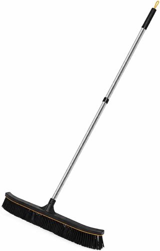 VENTEO - Balai Pro Brosse Extérieur | Balai Brosse Sol Dur Extérieur | Manche Télescopique | Tête XXL, Poils Longs Renforcés | Balayage Efficace et Confortable | Terrasse, Balcon, Garage, Jardin, Cour