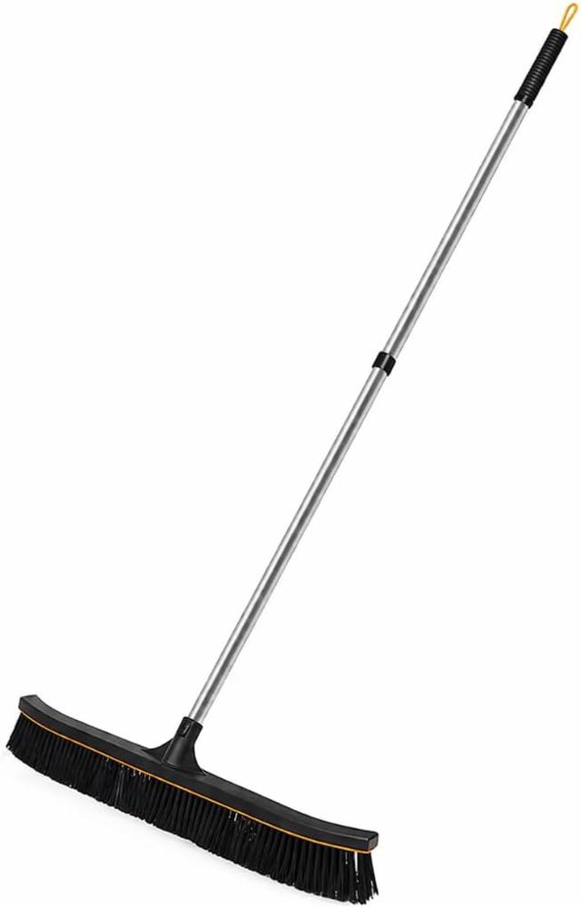 VENTEO - Balai Pro Brosse Extérieur | Balai Brosse Sol Dur Extérieur | Manche Télescopique | Tête XXL, Poils Longs Renforcés | Balayage Efficace et Confortable | Terrasse, Balcon, Garage, Jardin, Cour