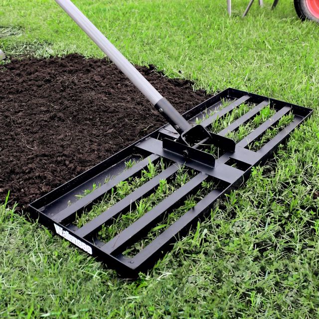 Râteau pour niveler la pelouse, 213cm,76x25cm Outil pour niveler la pelouse, Outil pour niveler la pelouse, Long Manche pour niveler la pelouse, Niveler Le Sol Sable