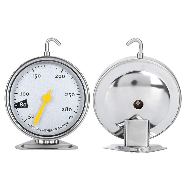Akozon Thermomètre de Four à Grand Cadran en Acier Inoxydable avec Crochet | Jauge Précise de Température de Cuisson de 50 à 280 ℃ | Outil de Mesure de Cuisson en Cuisine