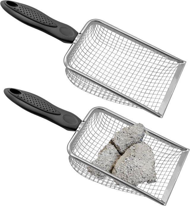 Lot de 2 tamis de jardin en métal avec poignée antidérapante - Passoire à sable en acier inoxydable de 3,8 mm et 5 mm - Pour terre, sable, pierres, compost