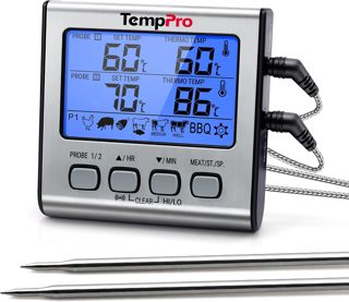 ThermoPro TP17 Thermomètre pour Viande Numérique à Double Sonde avec Grand Écran LCD Rétroéclairé Thermomètre de Cuisson Barbecue Grill Four Cuisine Fumoir avec Minuteur