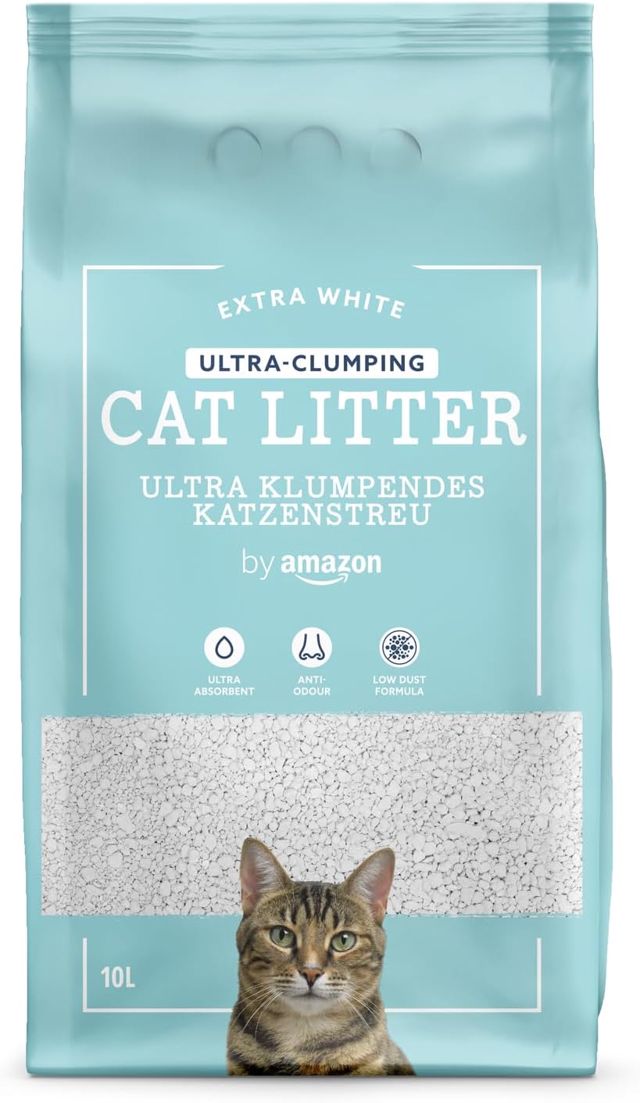 by Amazon Litière agglomérante Ultra Blanche pour Chat, 10 L