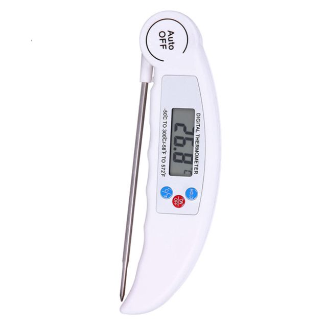 UKCOCO Thermomètre Numérique Cuisine Pliable Sonde Anti-poussière en Acier Inoxydable, Mesure Précise et Large Plage de Température pour Cuisson et Camping