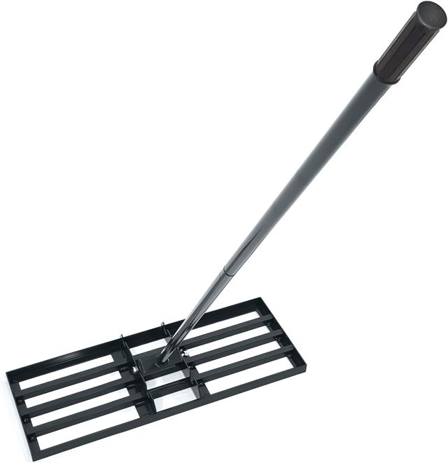 Artemis Lutte de niveau de pelouse, râteau de nivellement de pelouse, râteau de paysage, outil de nivellement du sol pour jardin et pelouses (106 x 30 cm)