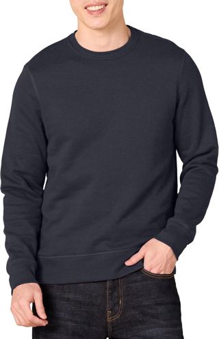 Amazon Essentials Homme Sweat en Polaire à Col Rond avec Finitions Côtelées (Disponible en Grandes Tailles)