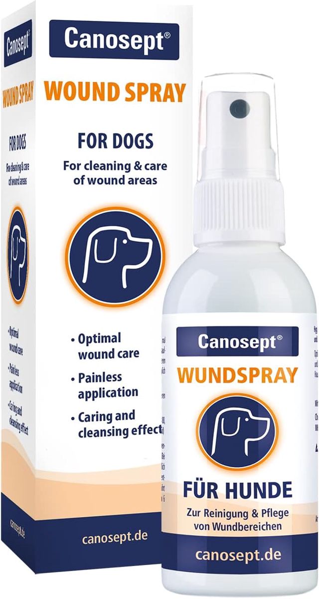 Canosept Spray Antiseptique Pour Chiens 75 ml - Spray pour plaies - Spray Antibactérien Pour Le Nettoyage Et Le Soin Des Plaies - Favorise La Cicatrisation - Traitement optimal des plaies