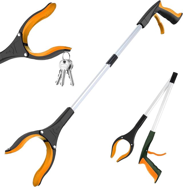 Outil de Ramassage avec Tête Rotative, Cueilleur Multifonctionnel avec Aimant, Pince Ramasse Dechets, Pince de Préhension Extension Pliable, Pince Telescopique