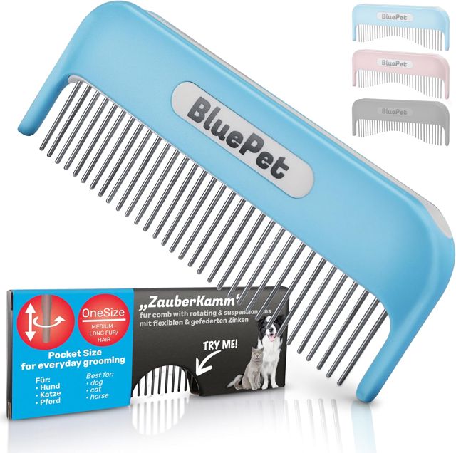 BluePet Peigne Magique Pour Chien & Chat à Poil Long, Peigne Anti Nœuds