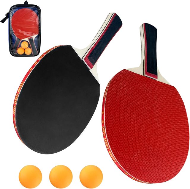 Gentpovth Ensemble de Raquettes de Ping-Pong Professionnel - 2 Raquettes, 3 Balles Mate, 1 Sac - Tennis de Table Hautes Performances pour Loisir, Entraînement, Amateurs, Experts