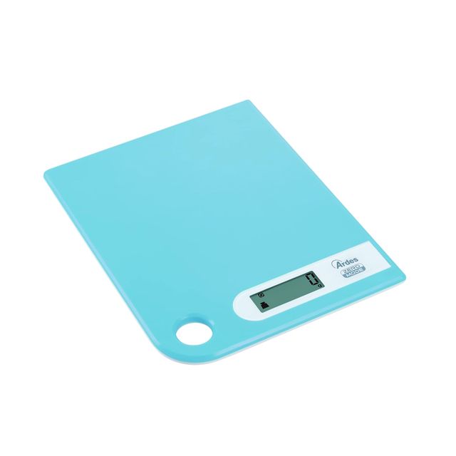 ARDES - AR1PA1/V Balance de Cuisine Numérique Verte Ultra Plate Gain de Place Facile à Suspendre Balance Électronique pour Aliments Écran LCD