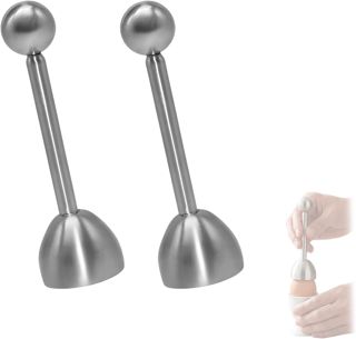 Lot de 2 Coupe œuf Ouvre-œufs en acier inoxydable – Coupe-œufs durs de qualité supérieure avec points de rupture prédéfinis, pratique et efficace