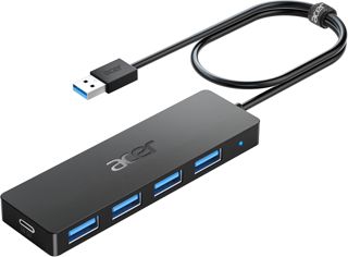acer Hub USB 3.0 avec 4 Ports USB 3.0, Adaptateur Multiport USB pour PC, MacBook Air, Mac Pro/Mini, iMac, Surface Pro, XPS, PS4, Disque Dur Mobile, clés USB et Plus (60cm)
