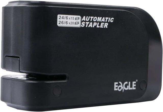 Eagle électrique Stapler-heavy Duty automatique agrafeuse, capacité 20 feuilles, Alimenté par batterie ou secteur, Noir (Adaptateur britannique)
