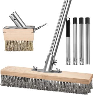 Balai Brosse Extérieur, Brosse Métallique avec Manche Amovible 165cm