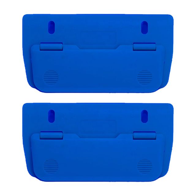 Lot de 2 mini perforatrices de poche en plastique avec notes adhésives pour perforation de 8 cm avec échelle de 12 cm, pour l'école, le bureau, la maison, bleu