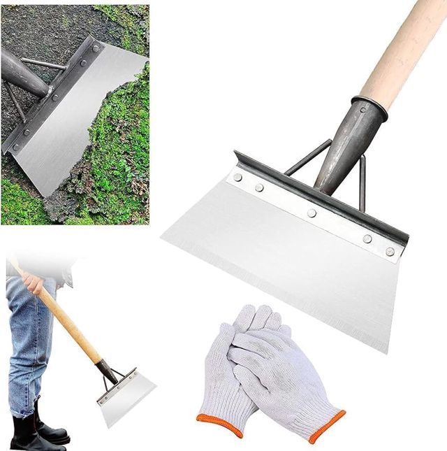 Pelle de Nettoyage multifonctionnelle, Pelle de Nettoyage Multifonction en Acier Inoxydable, grattoir de Jardin pour Mauvaises Herbes et Mousse, Outil de désherbage de Ferme (20 cm) (30 cm)
