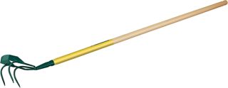 Leborgne, Griffe Piocheuse 3 dents Spatulées Avec Grattoir Manche Bois Certifié PEFC 100%, Manche extra-long, Grattoir intégré, dents spatulées pour améliorer le rendement, Manche percé