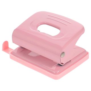 PRETYZOOM Perforatrice à Feuilles Mobiles 2 Trous en Métal Rose, Poinçon Réglable pour Bureau et Projets Artistiques, Ergonomique, Adaptée aux Cahiers et Agendas