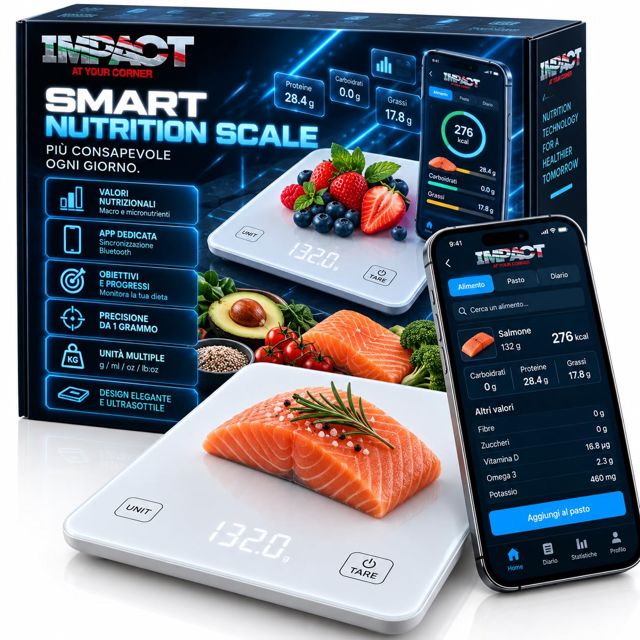 Balance de Cuisine Digitale Intelligente 5kg avec Application Bluetooth - Design en Verre Trempé avec Écran LED, Haute Précision au Gramme et Analyse des Calories et Valeurs Nutritionnelles