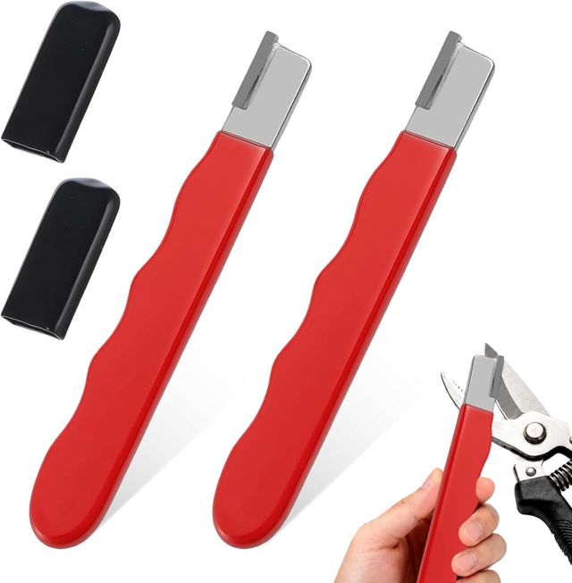 Lot de 2 Aiguiseurs de Couteaux Portables Double Face, Pierre à Aiguiser Diamantée Rapide, Rouge, pour Cuisine, Jardin et Atelier
