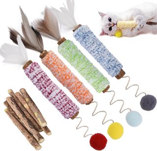 Bâtonnets Herbe à Chat, Bâtonnets à Mâcher Matatabi Baton Chat Jouets pour Chats Intérieur (10 PCS)