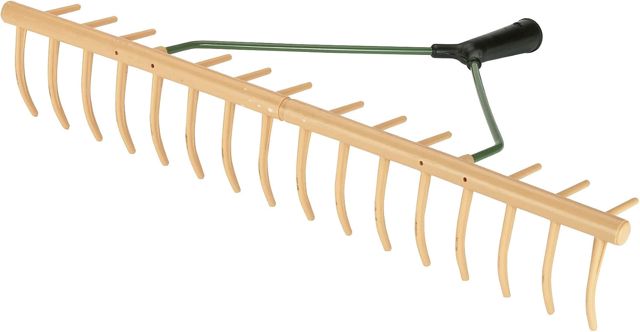 Kerbl Râteau à chaume 16 Dents en polypropylène avec poignée de Support Ø 27 mm Multicolore