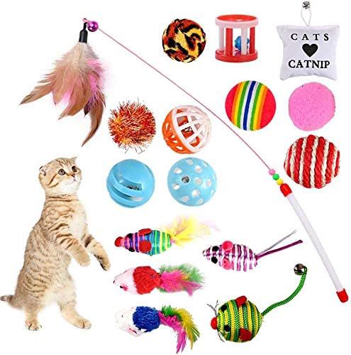 GOLDGE Jouets Chat Interactif, 16 pièces Jouets Chat