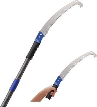 Scie à élaguer bleue, coupe-branches à longue portée avec lame de rasoir de 3,05 m, sans échelle, tailleur de branches en acier inoxydable antirouille pour palmiers, jardin, foresterie, pelouse