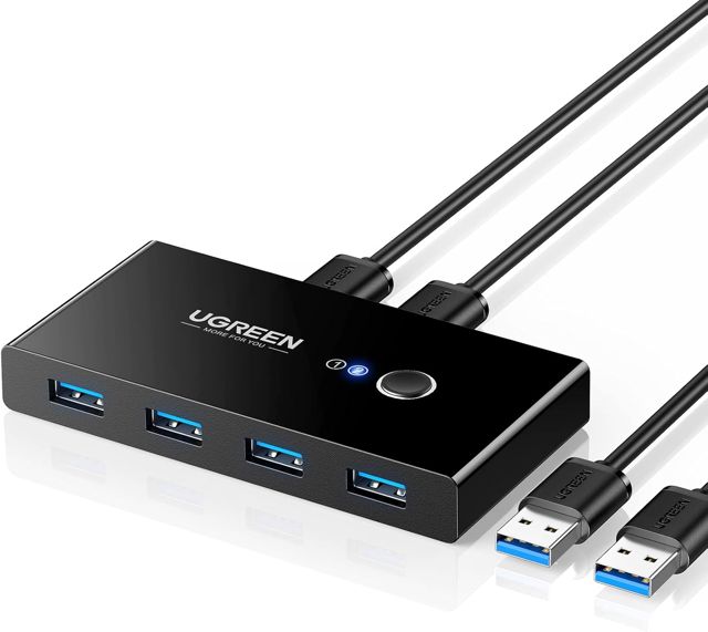 UGREEN Switch USB 3.0 Commutateur KVM 2 PC Entrées 4 Sorties