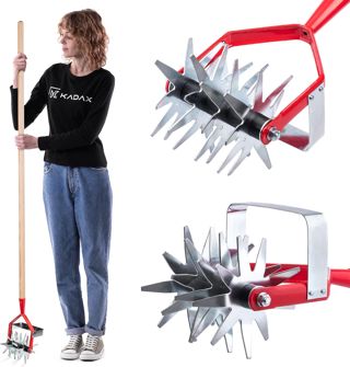 KADAX Fraise en étoile avec Lame de désherbage, Fraise de Jardin, émietteur pour ameublir Le Sol, cultivateur pour Jardin, Gazon, Mauvaises Herbes, houe roulante, émietteur de Sol en Acier
