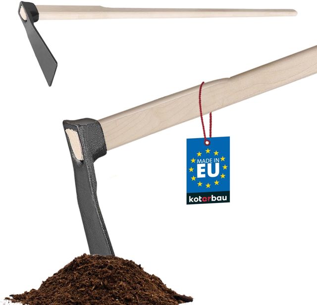 KOTARBAU® Binette 23,5 cm Houe en Acier avec Manche en Métal 120 cm Accessoire de Jardin Outil de Jardinage Accessoires de Plantation
