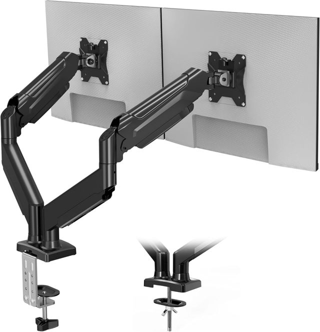 BONTEC Support Ecran PC 2 Ecran Articulé à Ressort à Gaz, 13-32 Pouces