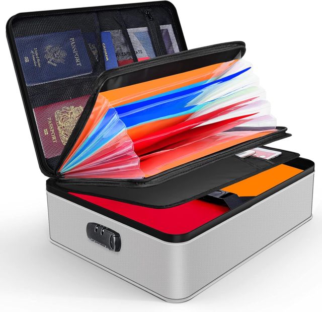 JUNDUN Organisateur de Documents avec serrure, Sac ignifuge